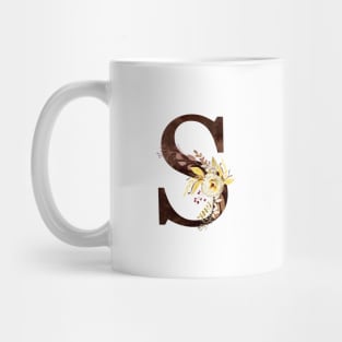 Floral Monogram S Lovely Autumn Foliage Mug